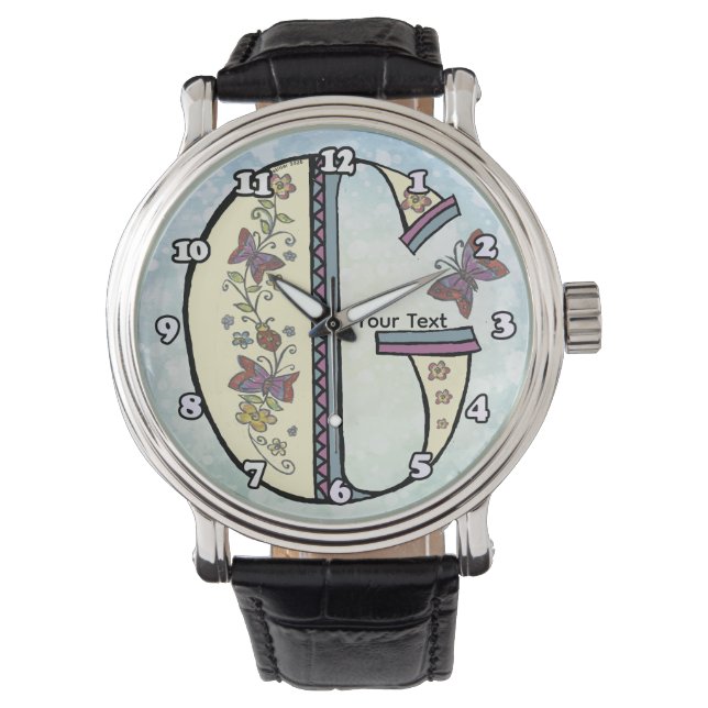 bloemig Monogram G Horloge (Voorkant)