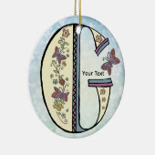 bloemig Monogram G Keramisch Ornament (Rechts)