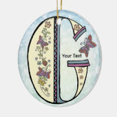 bloemig Monogram G Keramisch Ornament (Links)