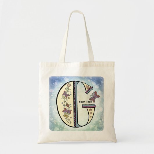 bloemig Monogram G Tote Bag (Voorkant)