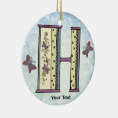 bloemig Monogram H Keramisch Ornament (Rechts)