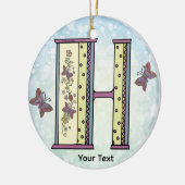bloemig Monogram H Keramisch Ornament (Links)