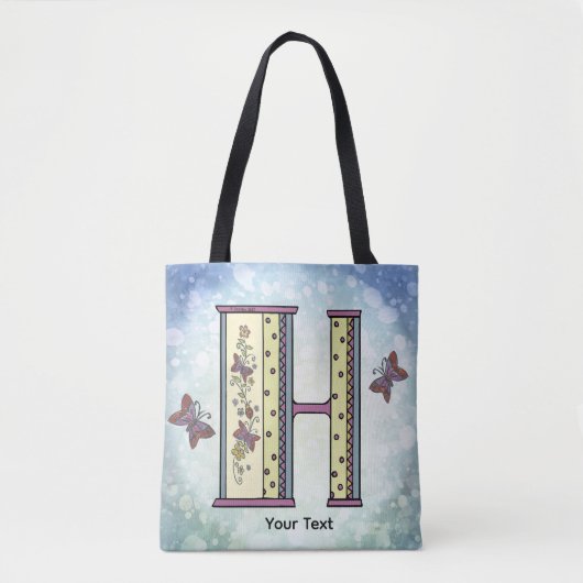 bloemig Monogram H Tote Bag (Voorkant)
