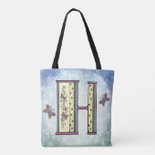 bloemig Monogram H Tote Bag (Achterkant)