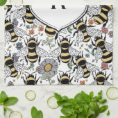 Bloemig Monogram Hommeltje Theedoek (Gevouwen)