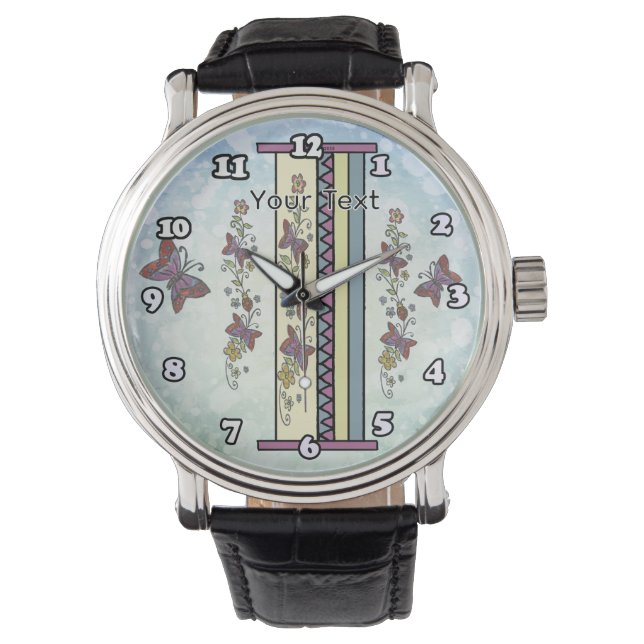 bloemig Monogram I Horloge (Voorkant)