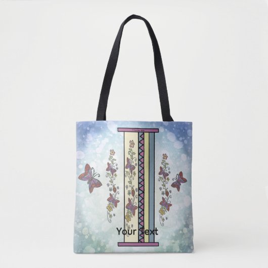 bloemig Monogram I Tote Bag (Voorkant)