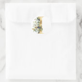 Bloemig monogram in goud Klassieke Ronde Sticker (Tas)