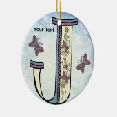 bloemig Monogram J Keramisch Ornament (Rechts)