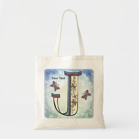 bloemig Monogram J Tote Bag (Voorkant)