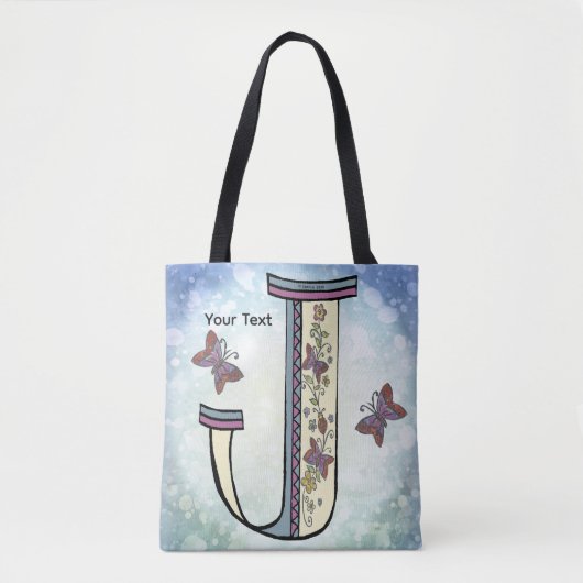 bloemig Monogram J Tote Bag (Voorkant)