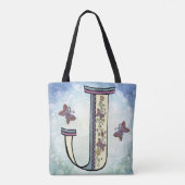 bloemig Monogram J Tote Bag (Achterkant)