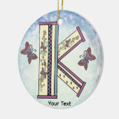 bloemig Monogram K Keramisch Ornament (Links)