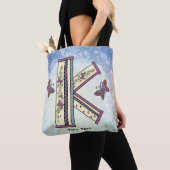 bloemig Monogram K Tote Bag (Dichtbij)