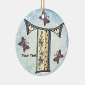 bloemig Monogram Keramisch Ornament (Rechts)
