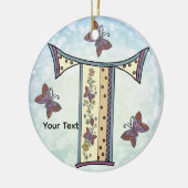 bloemig Monogram Keramisch Ornament (Links)
