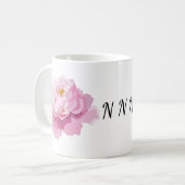 Bloemig monogram koffiemok (Voorkant links)