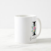 Bloemig Monogram – Letter I Koffiemok (Voorkant rechts)