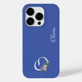 Bloemig Monogram Letter O Pensioen Cadeau Case-Mate iPhone 14 Pro Hoesje