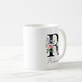 Bloemig Monogram – Letter R Koffiemok (Voorkant rechts)