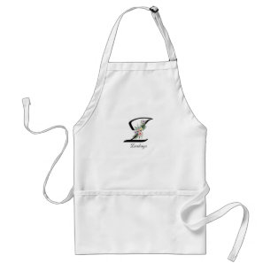 Bloemig monogram letter Z pensioen schort