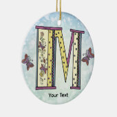 bloemig Monogram M Keramisch Ornament (Rechts)