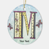 bloemig Monogram M Keramisch Ornament (Links)