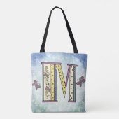 bloemig Monogram M Tote Bag (Achterkant)