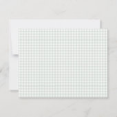 Bloemig monogram met groene Gingham-notitiekaart Notitiekaartje (Achterkant)