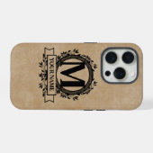 Bloemig Monogram Ontwerp iPhone Hoesje (Achterkant horizontaal)