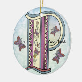 bloemig Monogram P Keramisch Ornament (Links)
