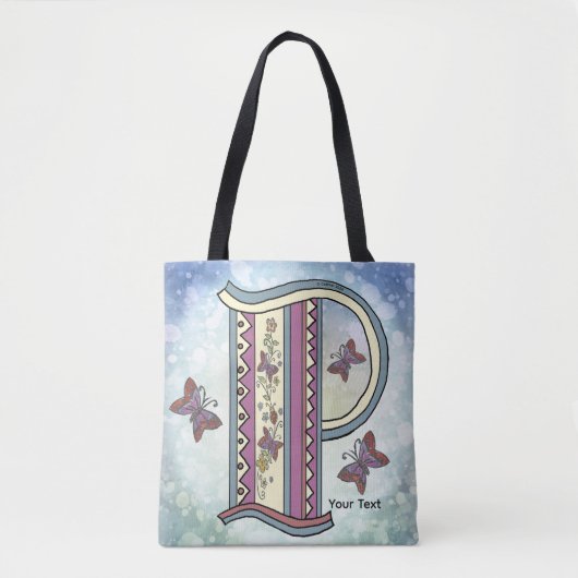 bloemig Monogram P Tote Bag (Voorkant)