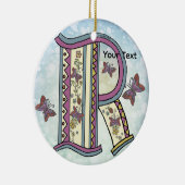 bloemig Monogram R Keramisch Ornament (Rechts)