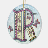 bloemig Monogram R Keramisch Ornament (Links)