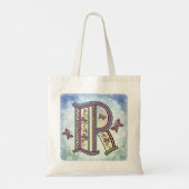 bloemig Monogram R Tote Bag (Achterkant)