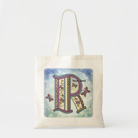 bloemig Monogram R Tote Bag (Voorkant)