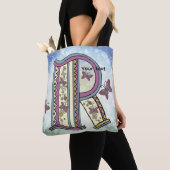 bloemig Monogram R Tote Bag (Dichtbij)