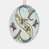 bloemig Monogram S Keramisch Ornament (Rechts)