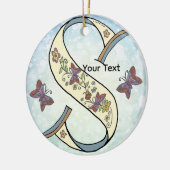 bloemig Monogram S Keramisch Ornament (Links)