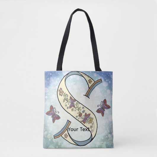 bloemig Monogram S Tote Bag (Voorkant)