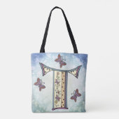 bloemig Monogram T Tote Bag (Achterkant)