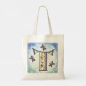 bloemig Monogram T Tote Bag (Achterkant)