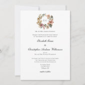 Bloemig Monogram Traditioneel Formeel Elegant Huwe Kaart (Voorkant)