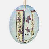 bloemig Monogram U Keramisch Ornament (Rechts)