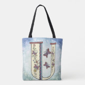 bloemig Monogram U Tote Bag (Achterkant)