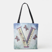 bloemig Monogram V Tote Bag (Achterkant)