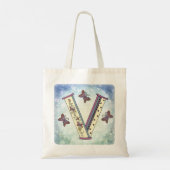 bloemig Monogram V Tote Bag (Achterkant)