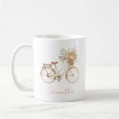 Bloemig Monogram Vintage Fiets Koffiemok (Links)
