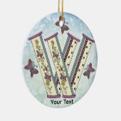 bloemig Monogram W Keramisch Ornament (Rechts)