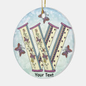 bloemig Monogram W Keramisch Ornament (Links)